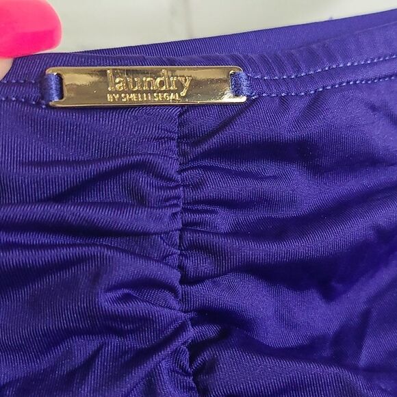 Laundry Shelli Segal Sapphire Blue Halter Laser Cut Tankini Cheeky Swim Suit Sm - Picture 15 of 16